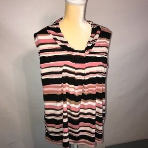 Dana Buchman xlarge no sleeve stripped peach